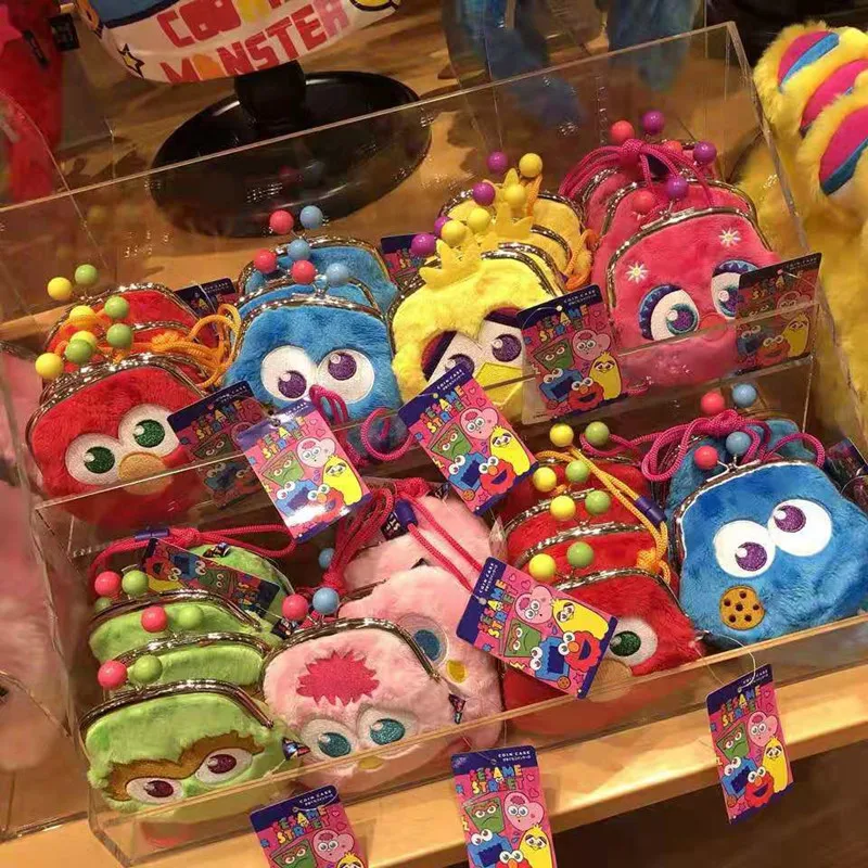 1PC Lovely Cartoon Embroidery Animal Plush Coin Purses Unisex Wallet Shoulder Bags Plush Bag