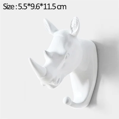 White-rhinoceros Крючок для ключей держатель американский подвесной крючок многофункциональный настенный домашний настенный крючок держатель настенный домашний крючок декоративные крючки в виде животных - Цвет: White-rhinoceros