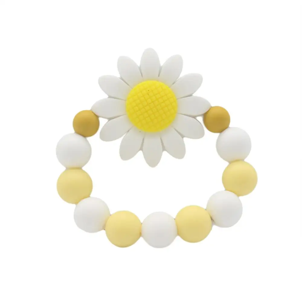 

Colorful Beads Sunflower Bracelet Soft Silicone Baby Teether Chew Teething Toy