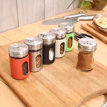 

Rotating Holes Herb Spice Jars Condiment Pot Salt Pepper Storage Container for Kitchen Tools Wholesale