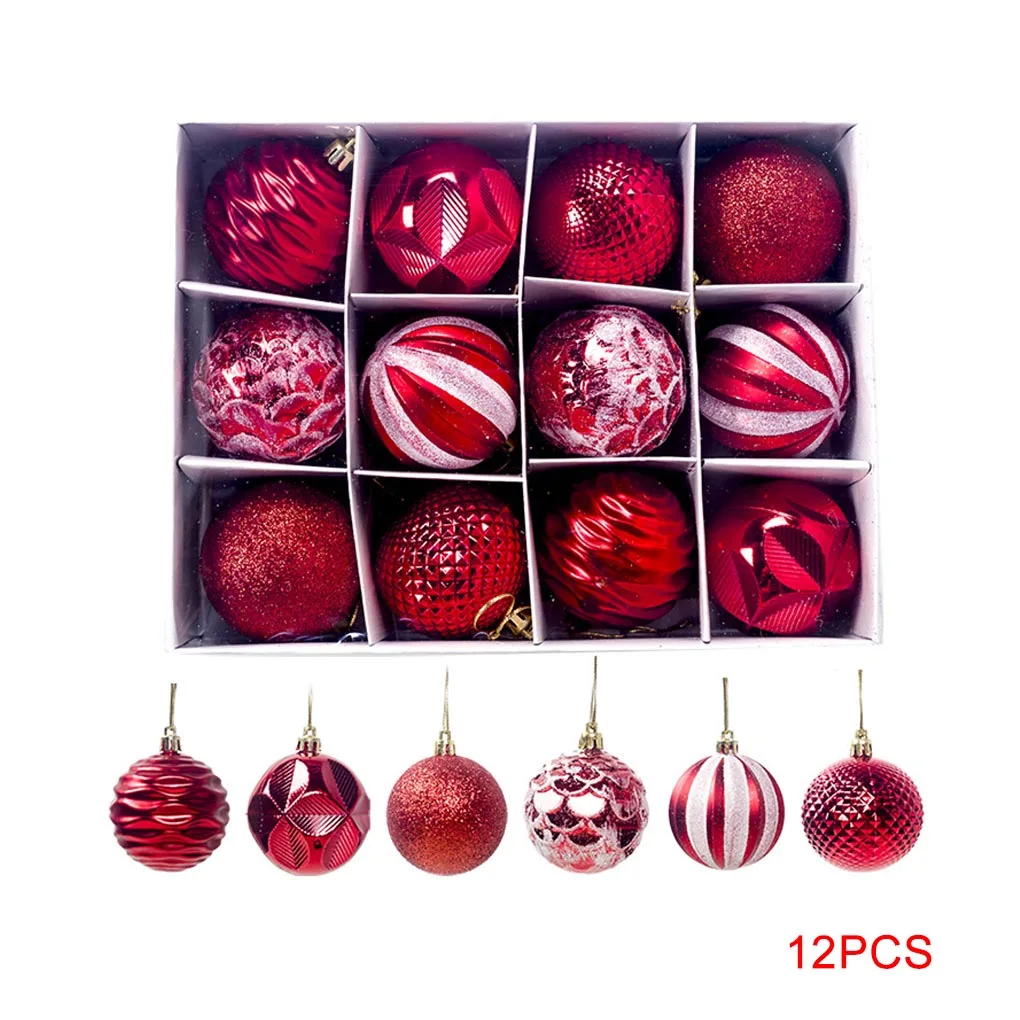 12pcs Christmas Tree Mini Hanging Baubles Decoration Ornament Small Christmas Tree Holiday Ornaments