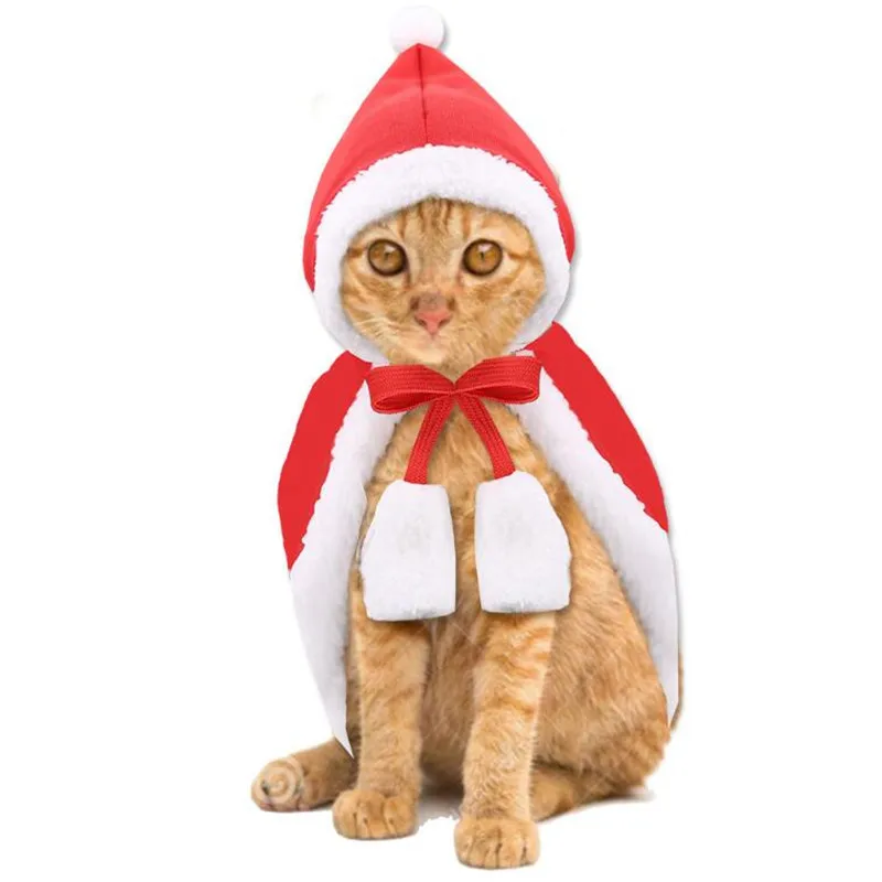Демисезонная одежда для домашних животных собака кошка костюмы для маленьких средних собак Одежда для кошек красный плащ мантия Рождество mascotas Хэллоуин товары для домашних животных