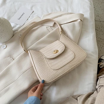 

High Quality PU Leather Shoulder Bags for Women 2020 New Summer Stone Pattern Female Armpit Bags Designder Purses and Handbags