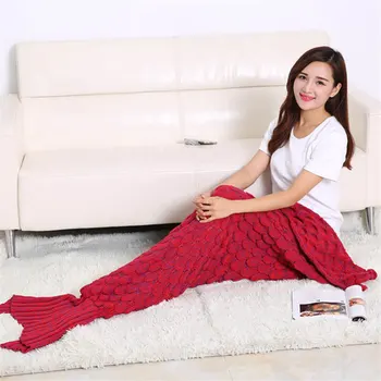 

Summer air conditioning blanket mermaid blanket fish scale sofa blanket children mermaid tail leisure nap blanket B40
