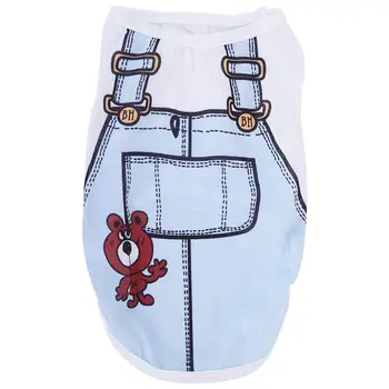 

Puppy Dog Costume T-shirt Summer Round Neck Tops Tee Playsuit Dog Clothes Apparels XL blue