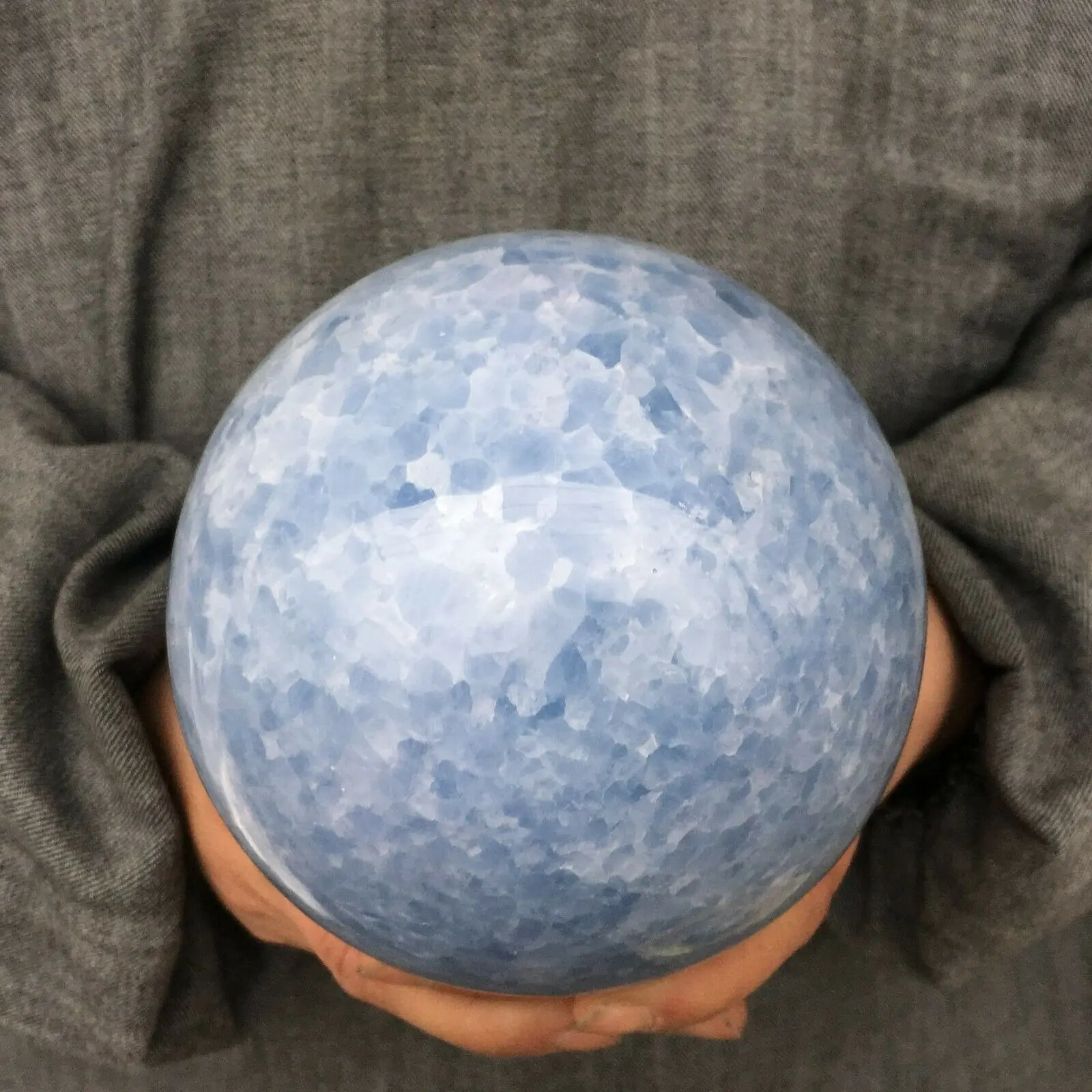 Natural Blue Calcite Quartz Crystal Sphere Ball Healing 4
