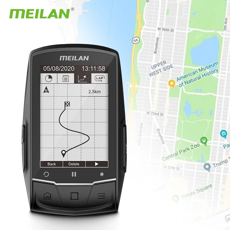 Велокомпьютер Meilan M1 GPS навигация спидометр BLE4.0 подключение к монитору частоты