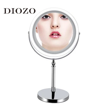 

Round Led Lighted Makeup Mirror Touch Dimmer 7 Inch Metal Usb/Battery Powered Cosmetic Mirror Led Vanity Mirror