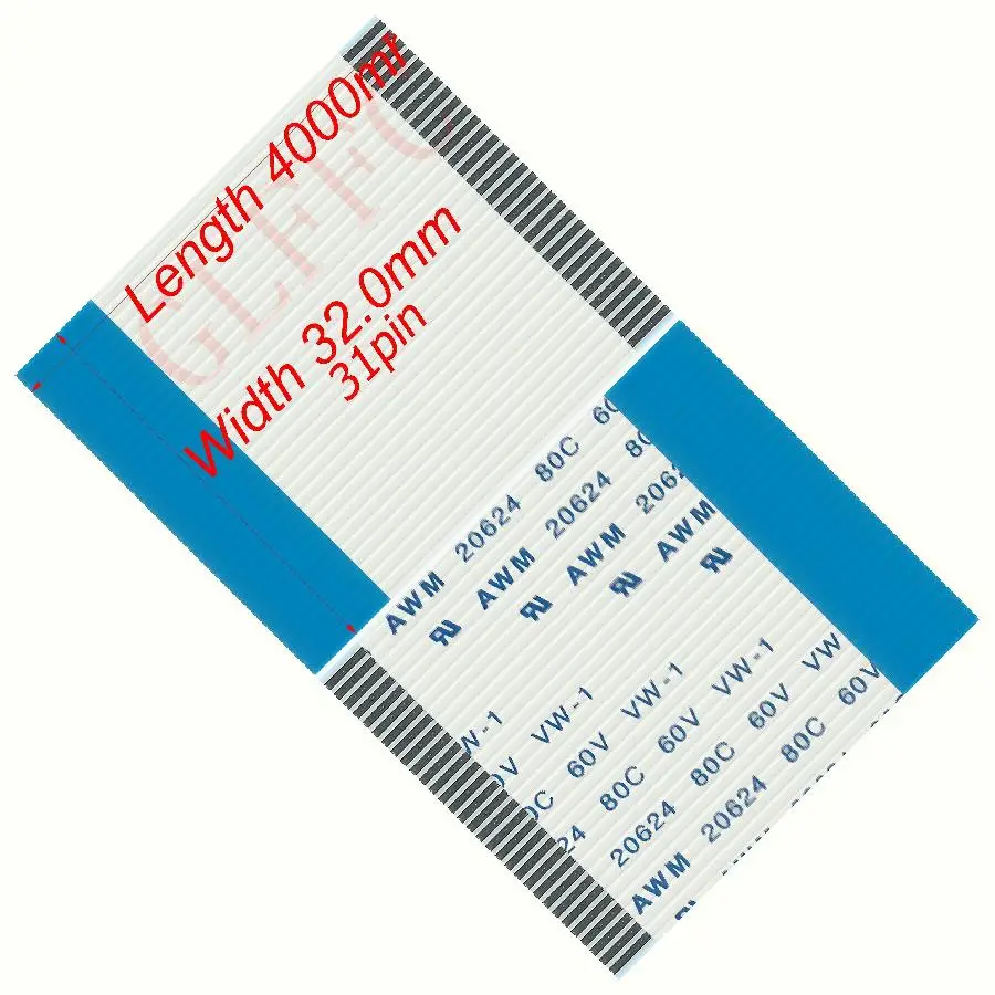 31pin 1,0 шаг 3500 мм-5400 мм B-type Гибкий плоский кабель FFC awm 20624 ROHS для ttl lcd DVD Компьютера - Цвет: 4000
