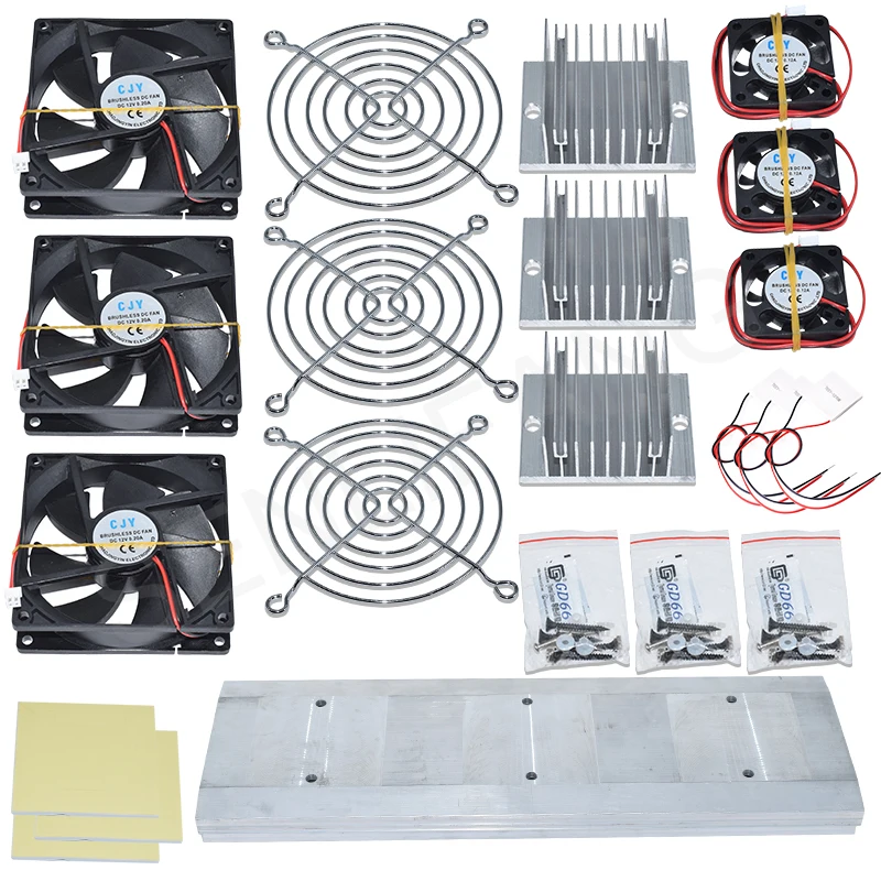 For Triple Fans Cooler System Radiator+Conduction Module &amp TEC1-12706 and GJY DC 12V 0.20A Cooling Fan New | Компьютеры и офис
