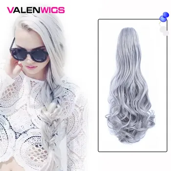 

ValentWigs Claw Ponytail Clip On Synthetic Hair Extensions Pure Color Wrap Around Long Wavy Pony Tail Claw Jaw in Hair pieces