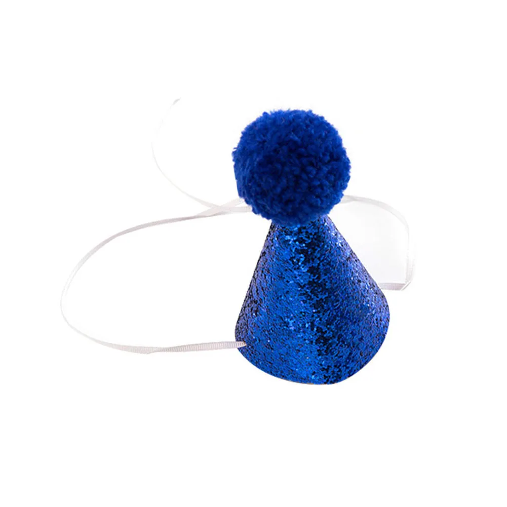 Royal Blue Hat Ошейник для собак, кошек и щенков, регулируемый головной убор с бантом, блестки на Рождество, день рождения, JS23 - Цвет: Royal Blue Hat