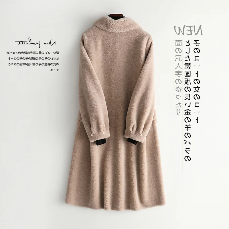 

2020 New Real Fur Coat Women Winter Jacket Sheep Sheared Long Women's Fur Coats and Jackets Korean Clothes Y653 KJ2883