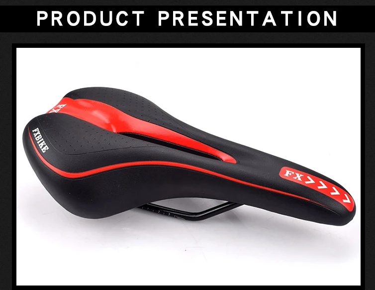 FMFXTR Bike Silicone Cushion PU Leather Surface Silica Filled Gel Comfortable Hollow Cycling Seat Shockproof Bicycle Saddle