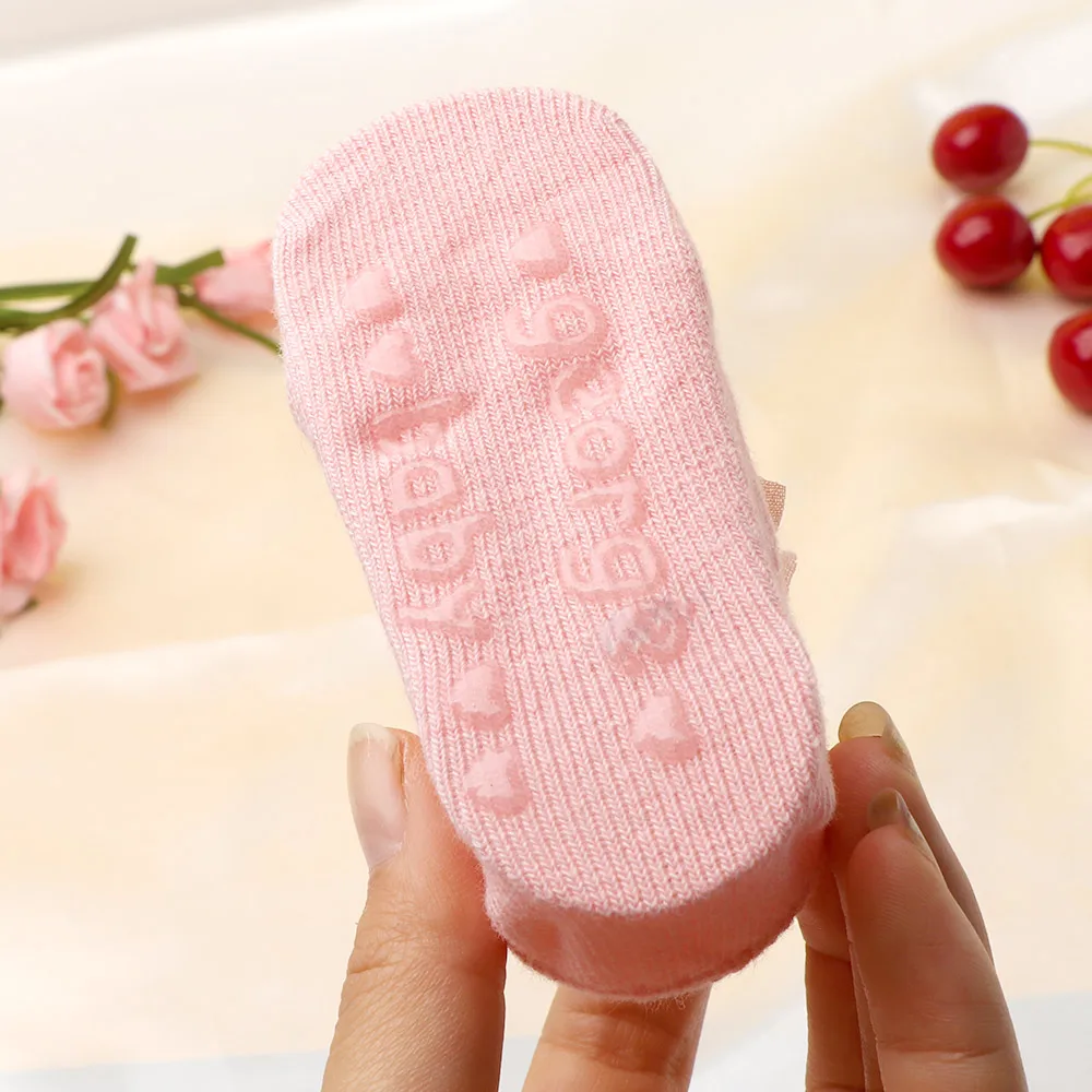 3 пар/компл. кружевное платье с цветочным рисунком Детские носки для детей более старшего возраста хлопковые нескользящие Детские носки-тапочки с бантом для маленьких девочек, носки