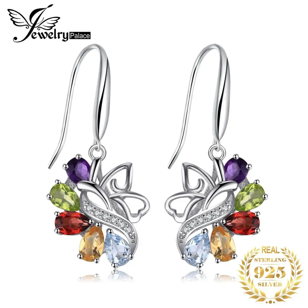 JewelryPalace бабочка 4.8ct подлинная аметист цитрин гранат перидот голубой топаз
