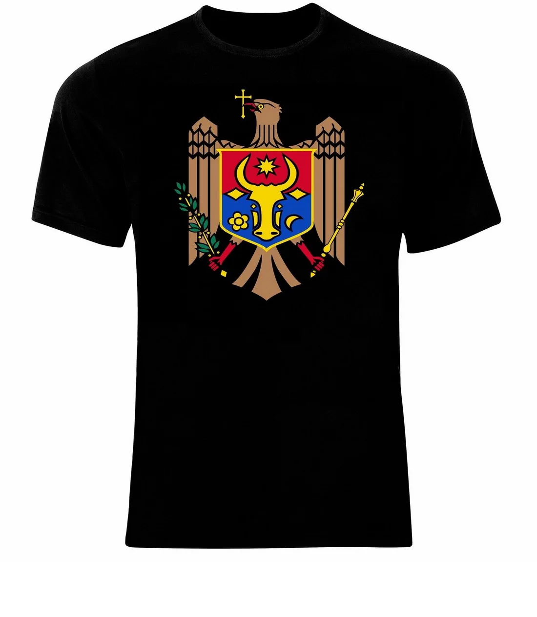 ##BUY Coat Of Arms Of The Moldova Moldovan Arms Flag Tops Tee T Shirt All Sizes Funny O Neck Tops T Shirt