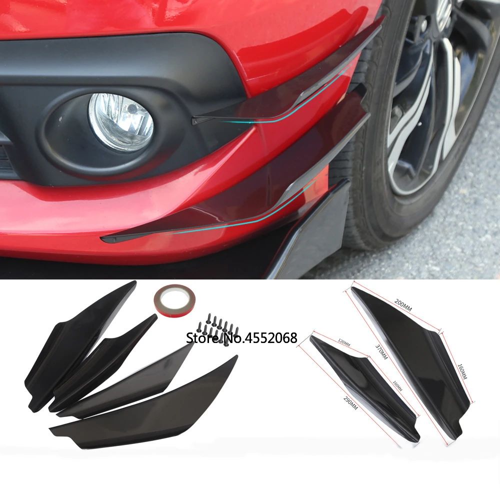 Aynaxcol Car Bumper Fin Canard Carbon Fibe Splitter Valence Spoiler Lip Aynaxcol Car Bumper Fin Canard Carbon Fibe Splitter Valence Spoiler Lip