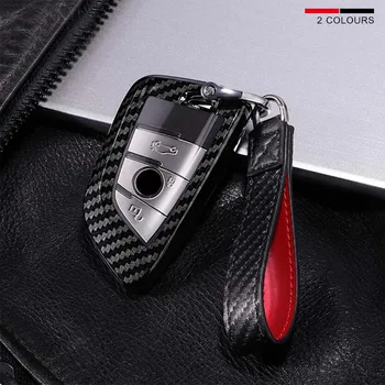 

For BMW X5 F15 X6 F16 G30 7 Series G11 X1 F48 F39 High Quality Carbon Fiber Grain Key Case Cover Shell Key Chain PC+TPU