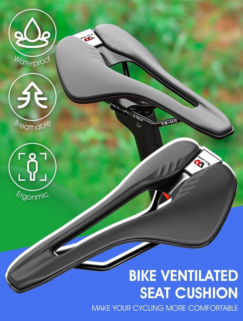 Selle De Vélo Confortable - Peau élastique, Imperméable, Antichoc, Pour Vélo De Route, Plusieurs Couleurs