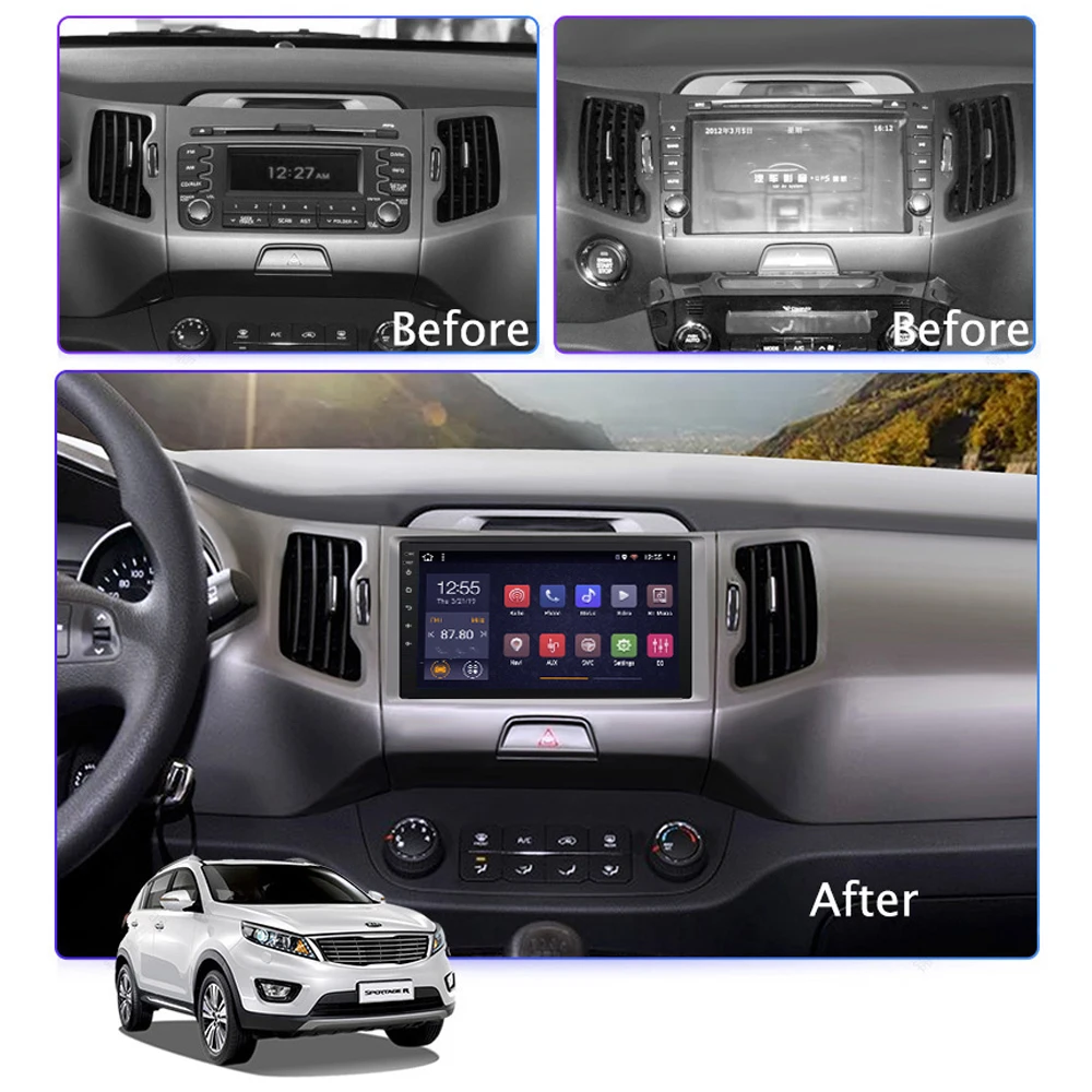2G+ 32G автомобильное радио для KIA Sportage R 2010 2011- " Android 8,1 gps навигация Мультимедийная система авто видео DVD плеер Carplay