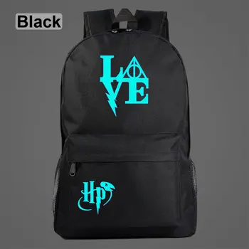 

Blue Luminous Fashion Hogwarts Magic Badge Boy Girl Book School bag Women Bagpack Teenagers Schoolbags Men Student Backpack