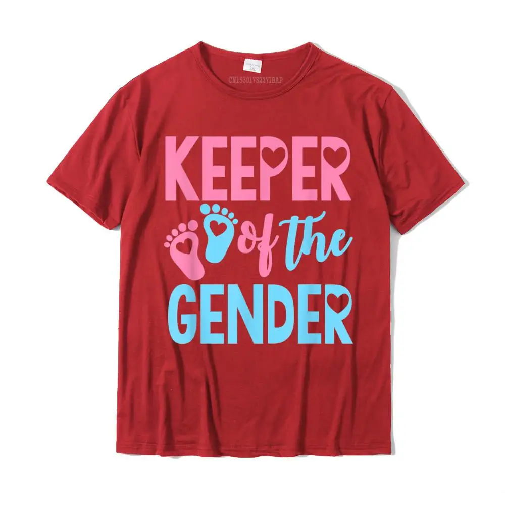 Party T-Shirt for Male Cool Labor Day Tops Tees Short Sleeve New Arrival Casual Tops T Shirt Round Collar Pure Cotton Keeper of Gender reveal party idea baby announcement Shirt T-Shirt__MZ15241 red