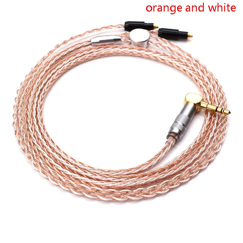 orange and white Shure HiFi аудио кабель SRH1440/1840/1540 3,5 мм разъем обновления сбалансированный кабель наушников разделение заземления T1195 - Цвет: orange and white