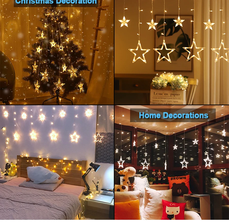 Generic Christmas Fairy Lights Festoon Led String Lights Star Garland