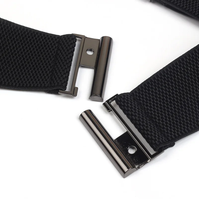 High Quality Elastic Band Wide Belts Simple Down Coat Waist Belt Female Buckle Black Strap Dress Decoration Accessories