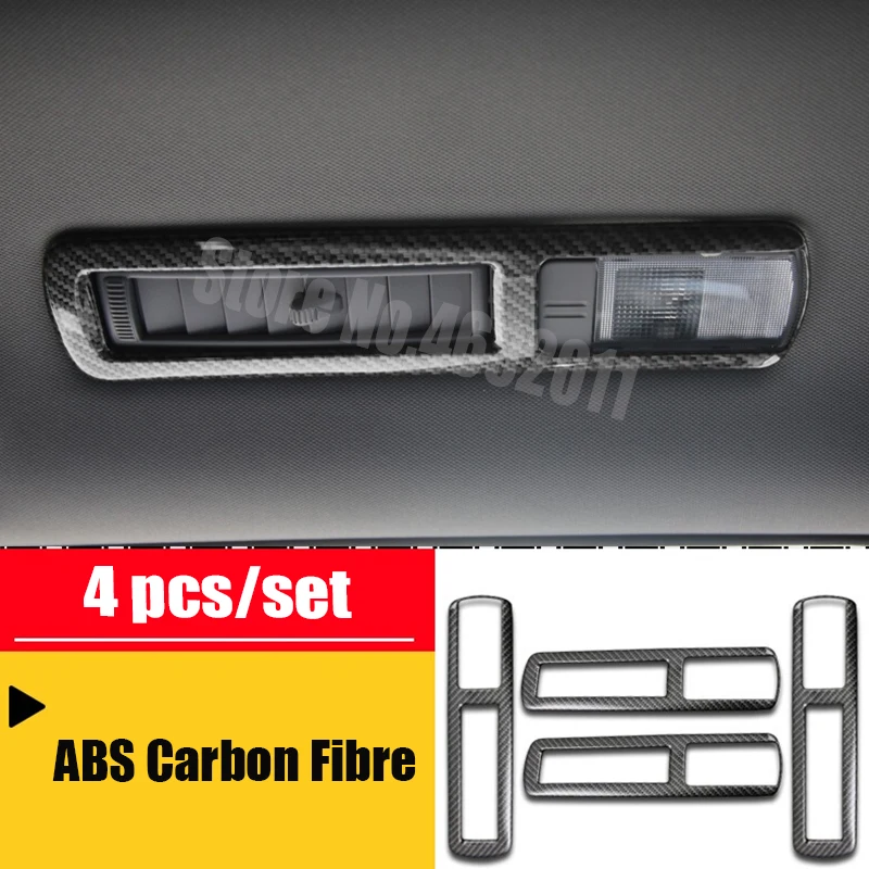 

ABS Carbon fibre Car rear reading Lampshade Cover Trim car Sticker For Toyota Highlander Kluger 2014-2019 accessories 4pcs