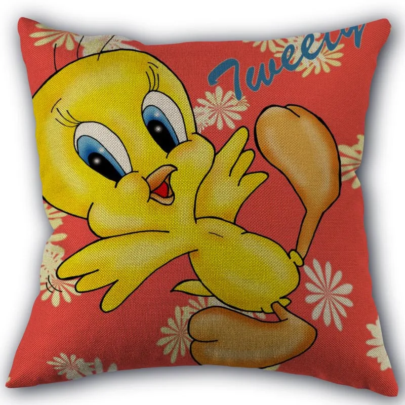 Новинка; Лидер продаж на заказ морском стиле с надписью Tweety наволочка льняное белье фабричный Текстиль для дома наволочка квадратной формы размером 45*45 см свадебные декоративные наволочка