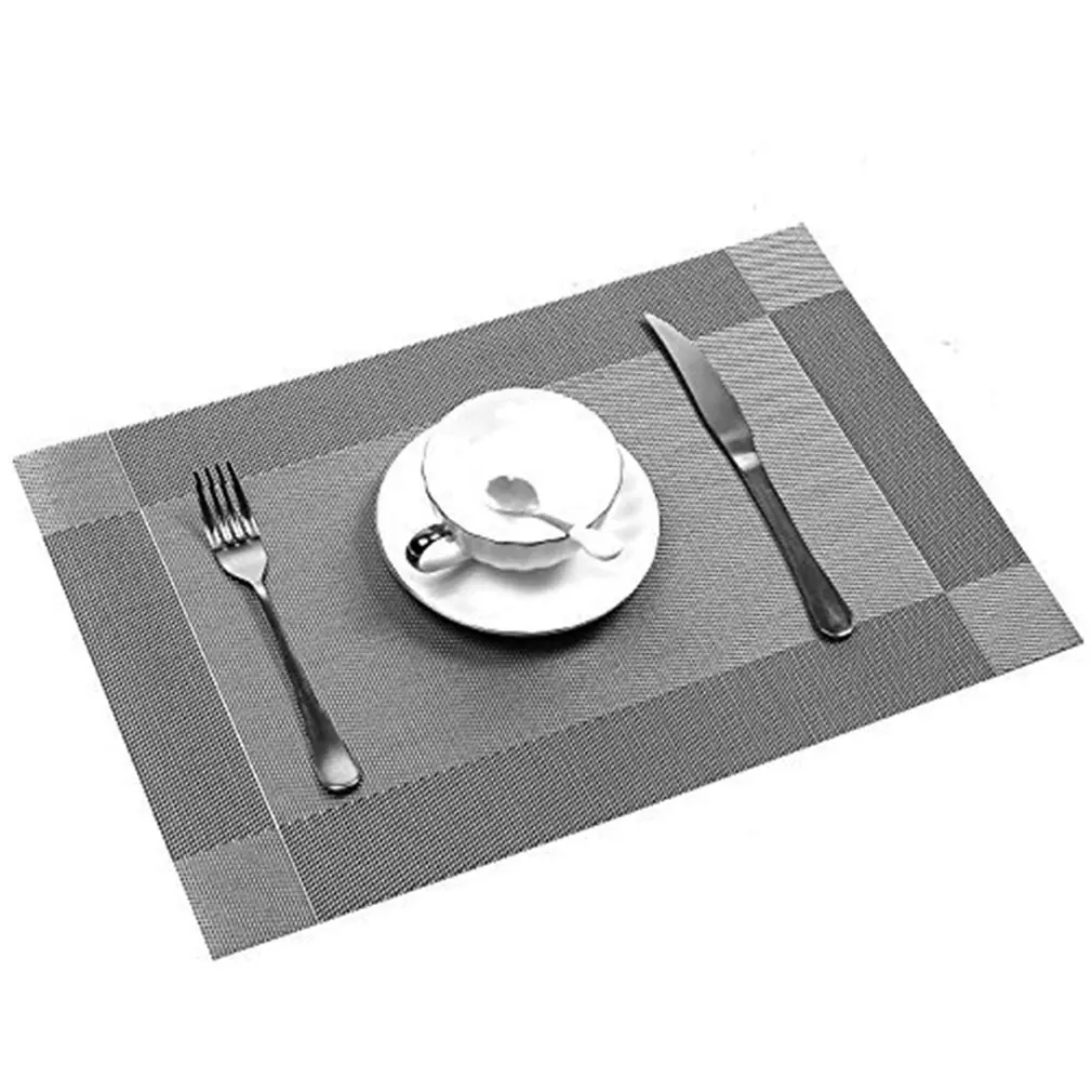 Западная Циновка для ресторана Potholder Coaster сплошной цвет Настольный коврик из ПВХ
