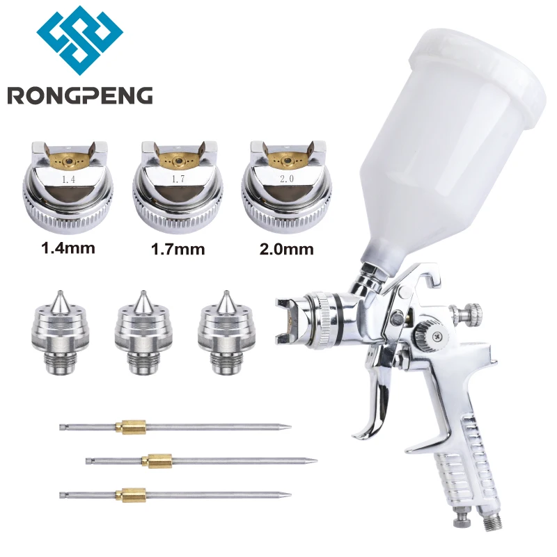 Artículo caliente RONGPENG-pistola de pulverización de H-827, boquilla de alimentación por gravedad, aerógrafo, herramienta neumática para pintura de imprimación, acabado, pintura, HVLP, 1,4, 1,7, 2,0mm KjwnegV8ZrE