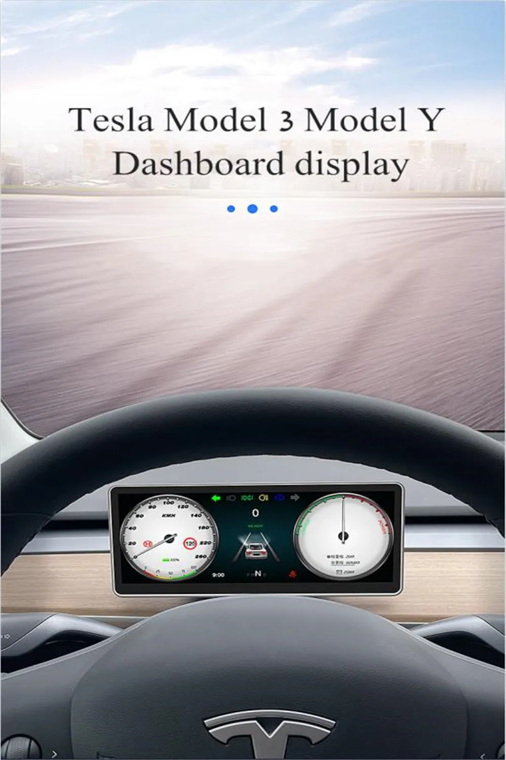 9 Inch Digital HUD Speedometer LCD Display For Tesla Model 3 Y CarPlay Driver Car Dashboard Android Auto | Автомобили и мотоциклы