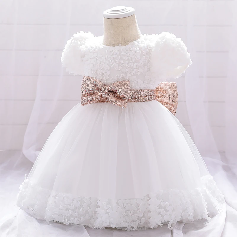 princesa, batizado, roupas de verão para meninas, tutu branco, 1 ano