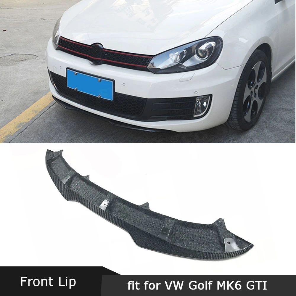 Для VW Golf 6 VI MK6 GTI 2010-2013 передний бампер для губ, спойлер из углеродного волокна, накладка на голову, накладка на бампер, защита H1 стиль