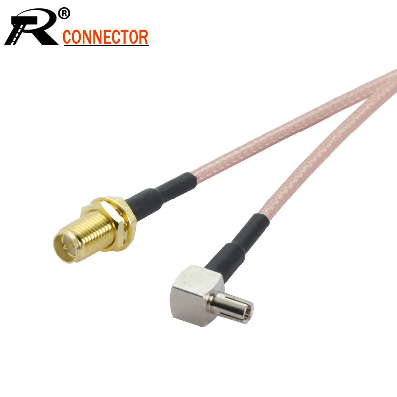 10 шт./лот TS9 правый угол штекер к RP SMA Гнездовой разъем RF коаксиальный кабель RG316