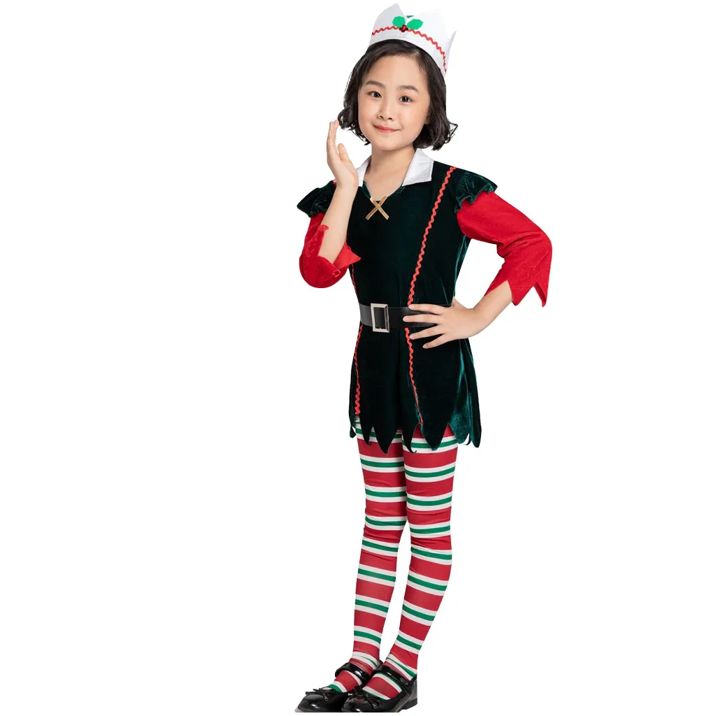 Рождественская Одежда для девочек Платье костюмированной вечеринки