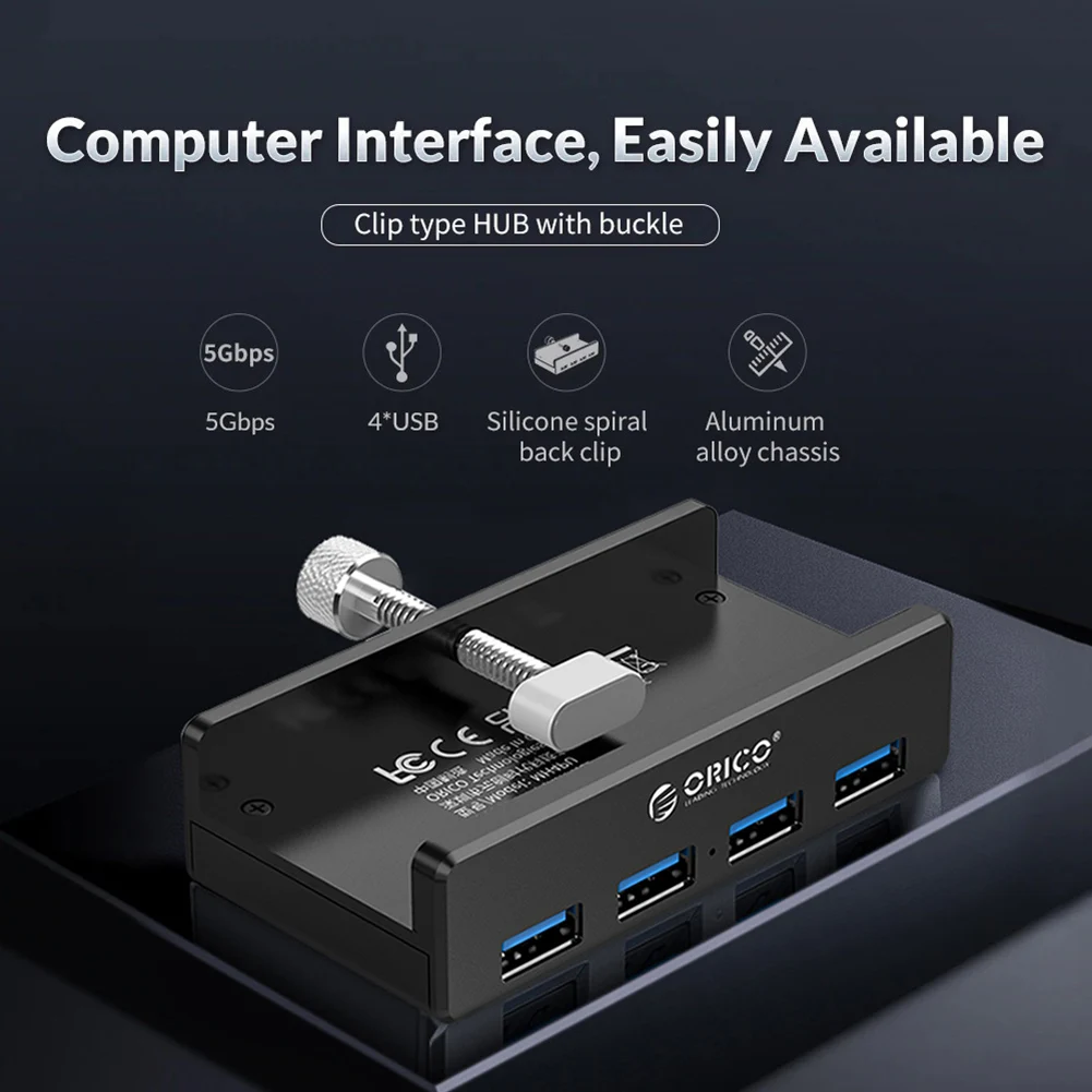 USB-Концентратор ORICO MH4PU алюминиевый с 4 USB-портами 3 0 10-32 мм 100 см | Компьютеры и офис