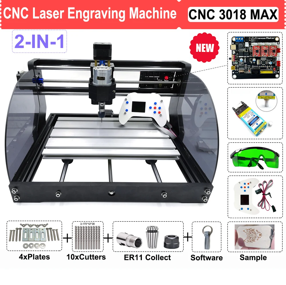 Модернизированный DIY фрезерный станок с ЧПУ 3018 PRO 500 MW/2500 MW/5500 MW 15 W CNC лазерный