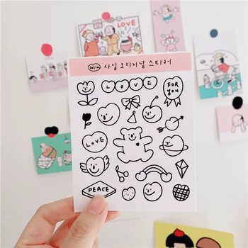 

Korean Cartoon Pvc Transparent Custom Stickers Waterproof Tattoo Stickers Scrapbooking Personalized Landscaping Decoration Tool