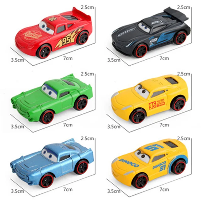 Cartoon Metal Diecast Alloy Cars 3 Lightning McQueen Mater Finn McMissile  Jackson Storm Ramirez Model Vehicle Toys For Children 4