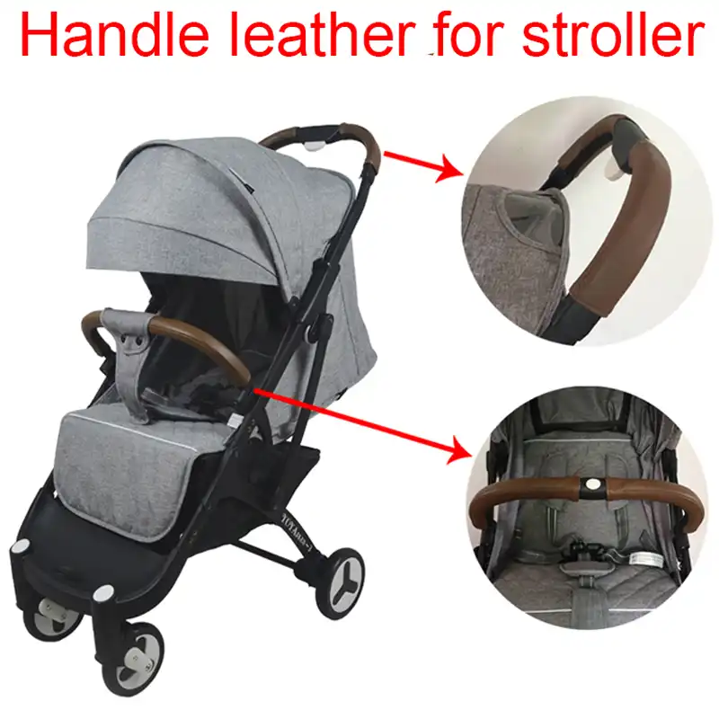 stroller with leather handle