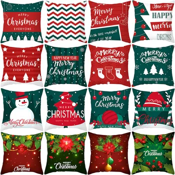 

Christmas Cushion Cover Sofa Cushion Pillow Cases Santa Claus Pillowcase Home Decorative Car Throw Pillowcase Decoration 45x45cm