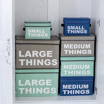 

Large Fabric Storage Box Foldable Storage Organizers Dustproof Box Clothes Quilt Storage Baskets with Handle Makeup Organizer
