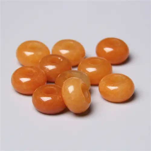 10pcs/Lot 8x14mm 5mm Big Hole Natural Round Jades Jaspe Stone Crystal Spacer Beads Charm Pendant For Jewelry Making Accessories - Image 9