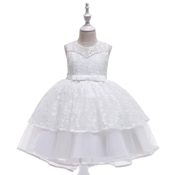 

Infant Baby Girls Flower Dresses Tutu Christening Gowns Newborn Babies Baptism Clothes Princess Birthday White Lace Bow