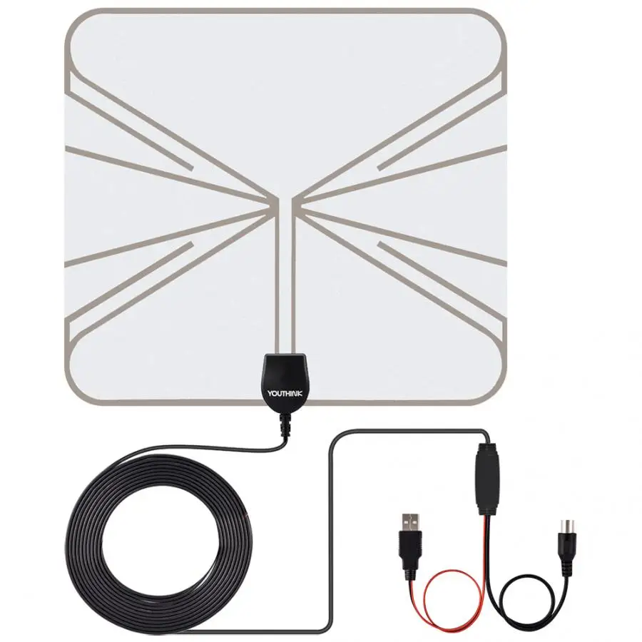 

Digital USB Amplified HDTV Antenna 50-100 Miles Range Digital Indoor TV Antenna 1080P 4K HD Signal Amplifier Signal Booster