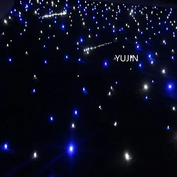 

3*4m Colorful wedding Backdrop 6 leds per square meter RGB LED Star cloth for DJ Booth Deck Stand Curtain Multi LED